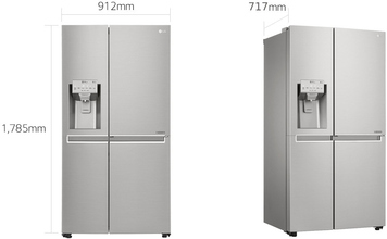 Maattekening LG side-by-side koelkast GSL560PZXV