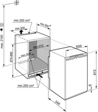 Maattekening LIEBHERR koelkast inbouw IRd3950-60