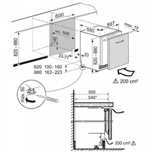 Maattekening LIEBHERR koelkast onderbouw UIK1514-21