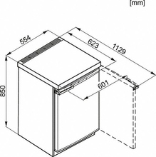 Maattekening MIELE koelkast tafelmodel K12010S-2