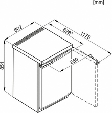 Maattekening MIELE koelkast tafelmodel K12023 S-3