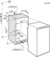 Maattekening MIELE koelkast inbouw K34222I