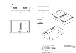 Maattekening OPERA inductie kookplaat met afzuiging Viento DVI83C11