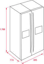 Maattekening TEKA side-by-side koelkast rvs RLF74925SSEU