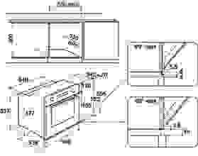 Maattekening WHIRLPOOL oven inbouw AKZ476IX