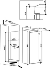 Maattekening WHIRLPOOL koelkast inbouw ARG719/A+/1