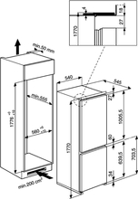 Maattekening WHIRLPOOL koelkast inbouw ART459/A+NF/1
