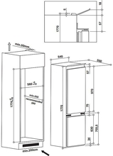 Maattekening WHIRLPOOL koelkast inbouw ART6600A+S