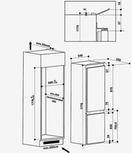 Maattekening WHIRLPOOL koelkast inbouw ART6711/A++SF