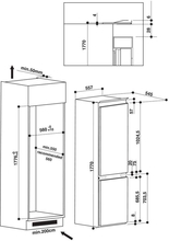 Maattekening WHIRLPOOL koelkast inbouw ART 6600/A+