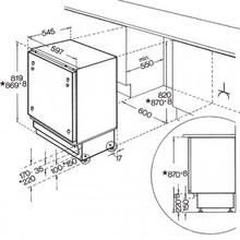 Maattekening WHIRLPOOL koelkast onderbouw ARZ005/A+