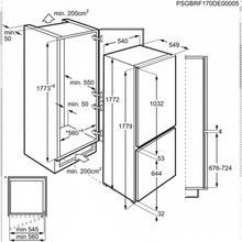 Maattekening ZANUSSI koelkast inbouw ZBB28655SA