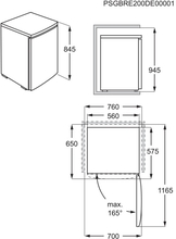 Maattekening ZANUSSI koelkast tafelmodel ZEAN11EW0