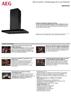 Product informatie AEG afzuigkap eiland zwart GI87D91CB