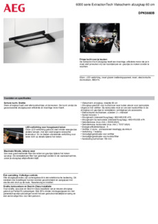 Product informatie AEG afzuigkap vlakscherm zwart DPK5660B