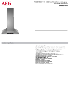Product informatie AEG afzuigkap wand DKB6671HM