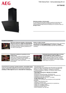 Product informatie AEG afzuigkap wand saphir black GV77D81SZ