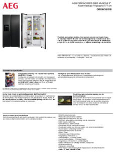 Product informatie AEG amerikaanse koelkast ORX9V351DB