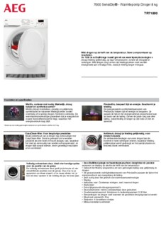 Product informatie AEG droger warmtepomp TR71800