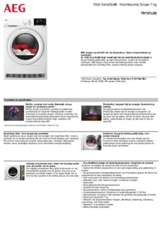 Product informatie AEG droger warmtepomp TR737L2B