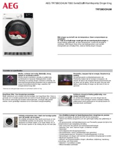 Product informatie AEG droger warmtepomp TR73BOCHUM