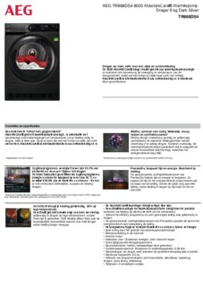 Product informatie AEG droger warmtepomp TR868DS4