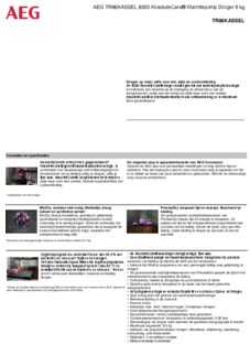 Product informatie AEG droger warmtepomp TR86KASSEL