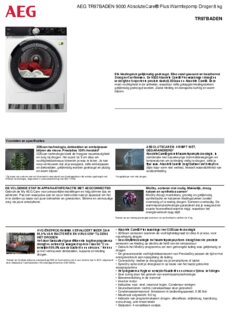 Product informatie AEG droger warmtepomp TR97BADEN