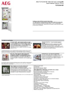 Product informatie AEG inbouw, onderbouw of vrijstaand inbouw TC7CS181DF