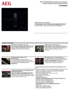 Product informatie AEG inductie kookplaat met afzuiging inbouw TT64CB00CB
