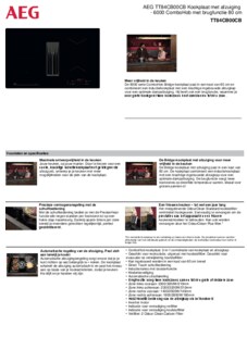 Product informatie AEG inductie kookplaat met afzuiging inbouw TT84CB00CB