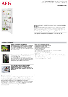 Product informatie AEG koelkast ORK7M39XDW