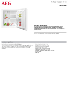 Product informatie AEG koelkast ORT541EW