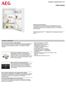 Product informatie AEG koelkast RTS811DXAW