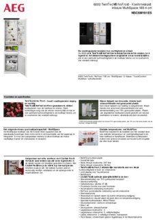 Product informatie AEG koelkast inbouw NSC6M191ES