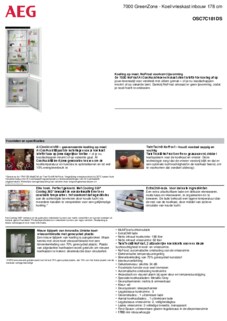 Product informatie AEG koelkast inbouw OSC7C181DS