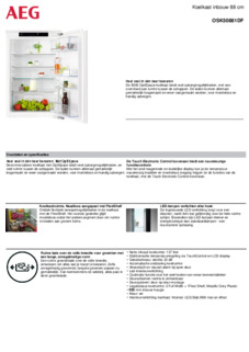 Product informatie AEG koelkast inbouw OSK50881DF