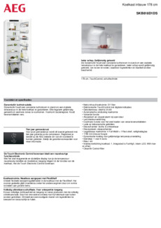 Product informatie AEG koelkast inbouw SKB818D1DS