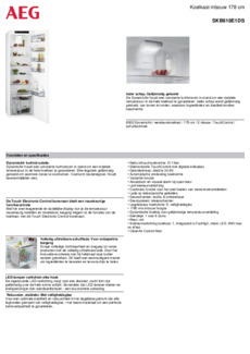 Product informatie AEG koelkast inbouw SKB818E1DS