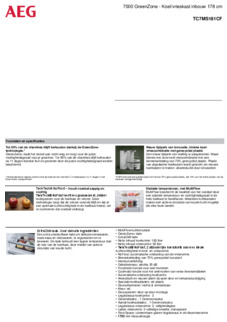 Product informatie AEG koelkast inbouw TC7MS181CF