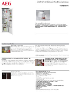 Product informatie AEG koelkast inbouw TK6FS181BC