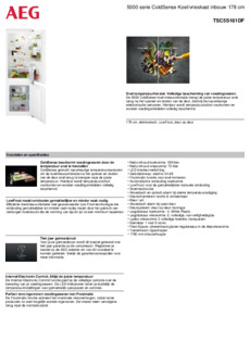 Product informatie AEG koelkast inbouw TSC5S181DF