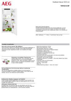 Product informatie AEG koelkast inbouw TSF5O121DF
