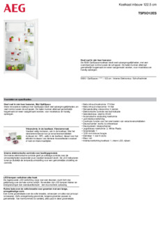 Product informatie AEG koelkast inbouw TSF5O12ES