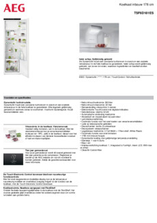 Product informatie AEG koelkast inbouw TSF6D181ES