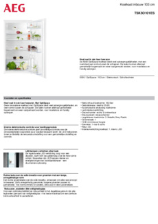 Product informatie AEG koelkast inbouw TSK5O101ES