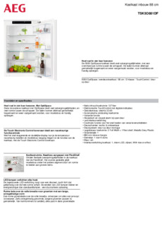 Product informatie AEG koelkast inbouw TSK5O881DF