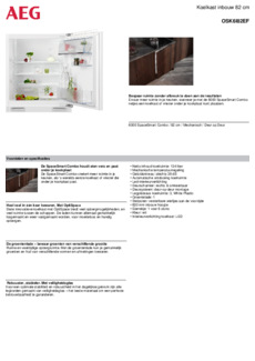 Product informatie AEG koelkast onderbouw OSK6I82EF