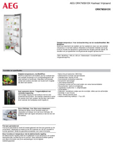 Product informatie AEG koelkast rvs look ORK7M391DX