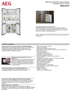 Product informatie AEG koelkast rvs look RMB952D6VU